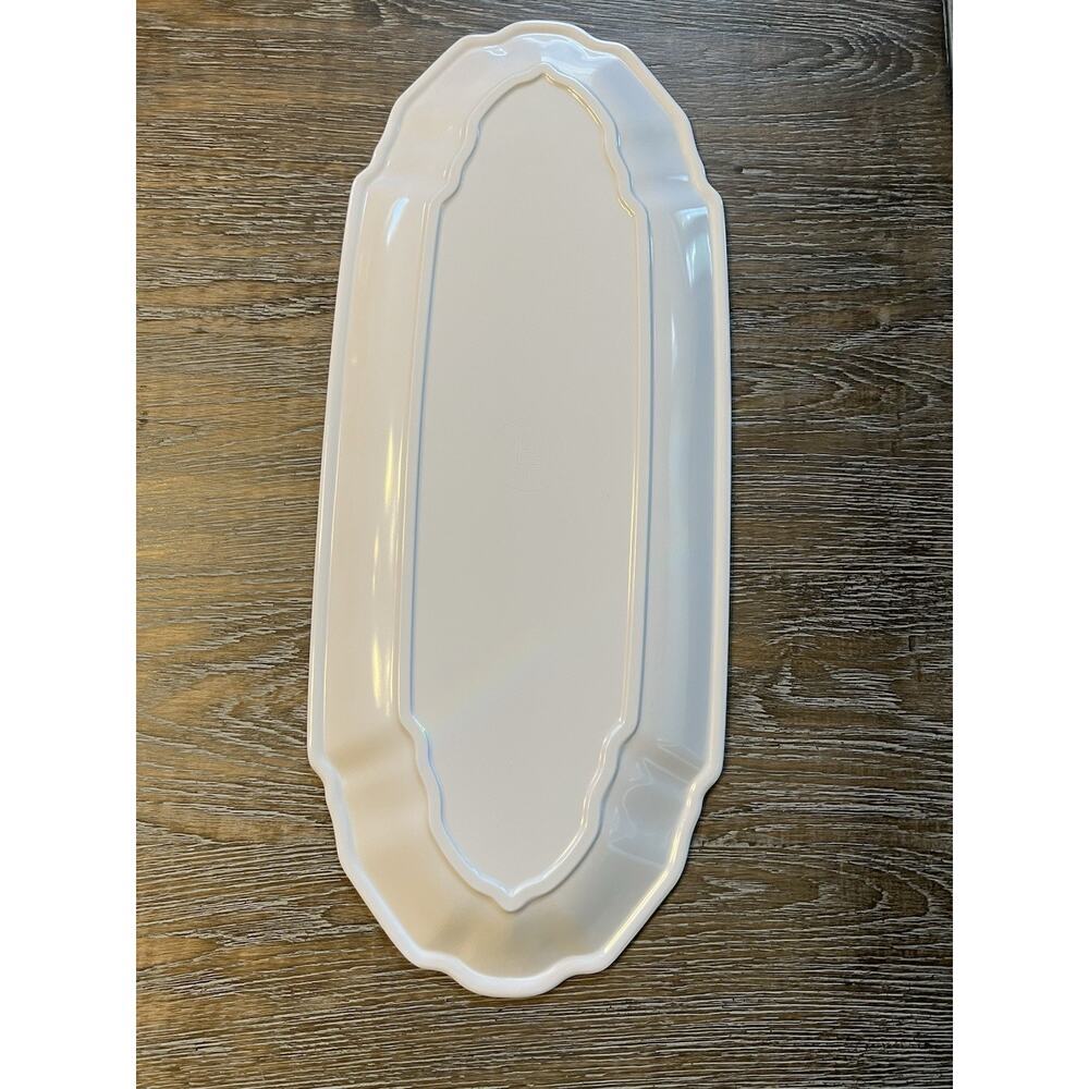 Shabby Chic Floral Blue White Melamine 18” Serving Tray Spring Summer - Picture 4 of 4